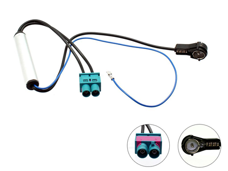 Audi//Volkswagen Doble Twin Doble FAKRA-ISO Adaptador De Antena Aérea