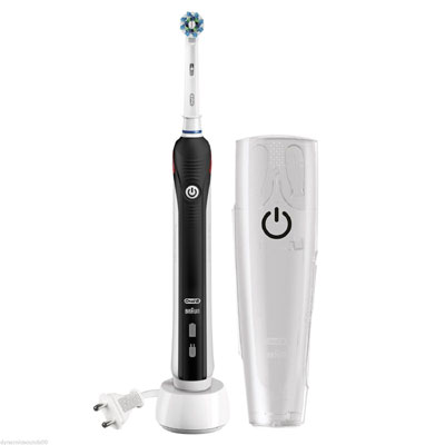 oral b pro 2 2500 black electric toothbrush with travel case